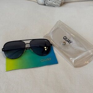 Quay Australia Black Aviator Sunglasses